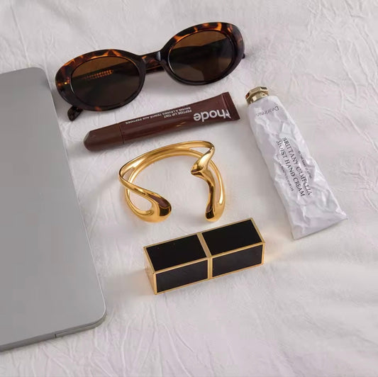 Gold Wave Cuff Bracelet