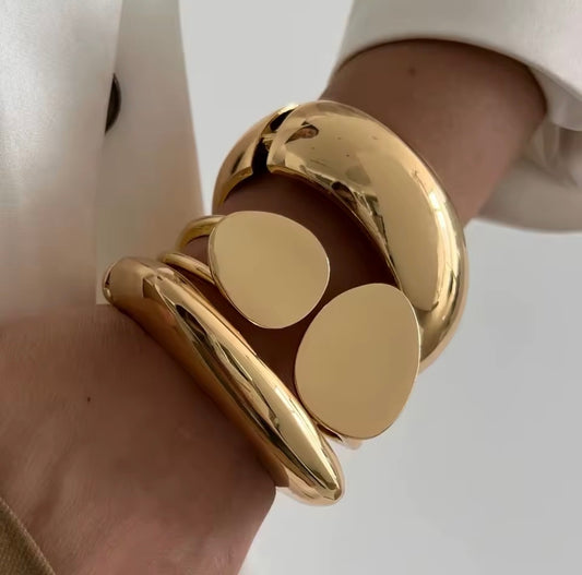 Gold Hinged Cuff Bracelet